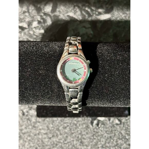 Vintage Fossil Big Tic Watch Silver Tone Seconds Animation ES-9874 main image 4